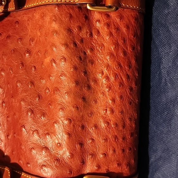 Dooney and Bourke Large Leather Ostrich Satchel - Picture 9 of 12